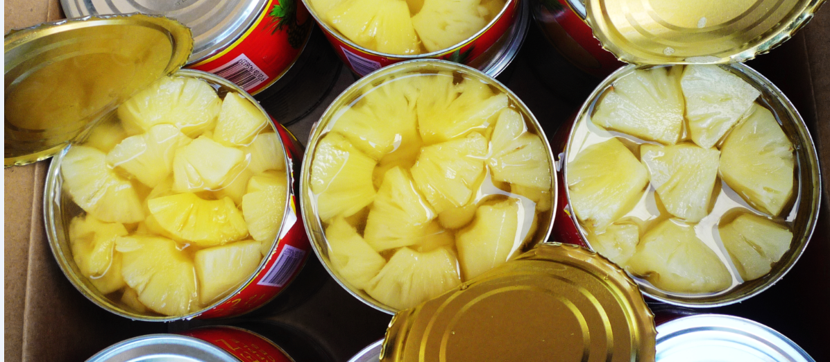 canned pineapple piec